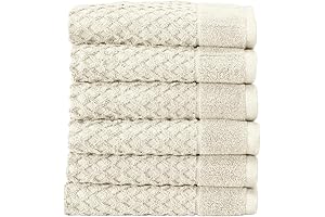 Great Bay Home Ivory 26x16 Soft Bathroom Hand Towels Set of 6