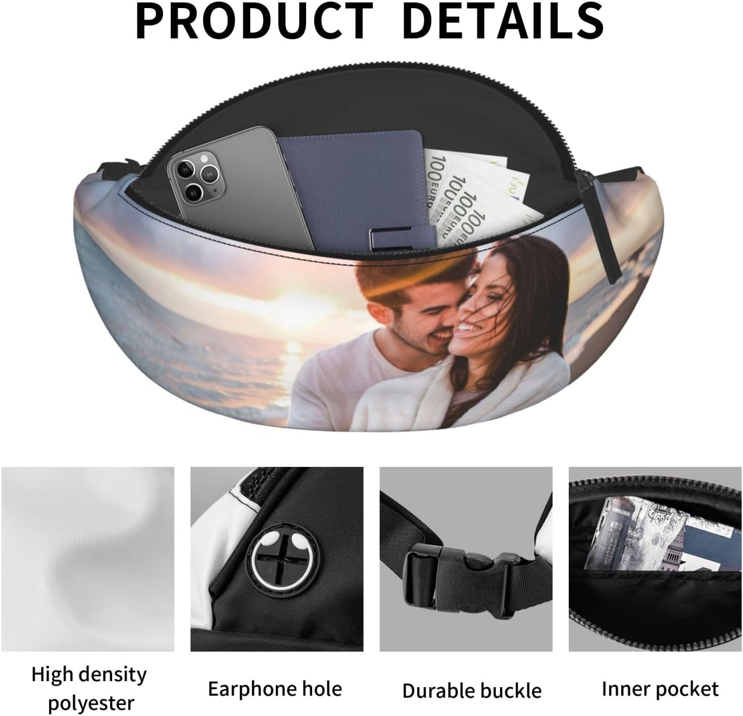 generic Custom Sling Bag for Women Men Personalized Sling Backpack with Your Photo Text Customized Chest Bag for Outdoor Travel, Style5 - Image 4