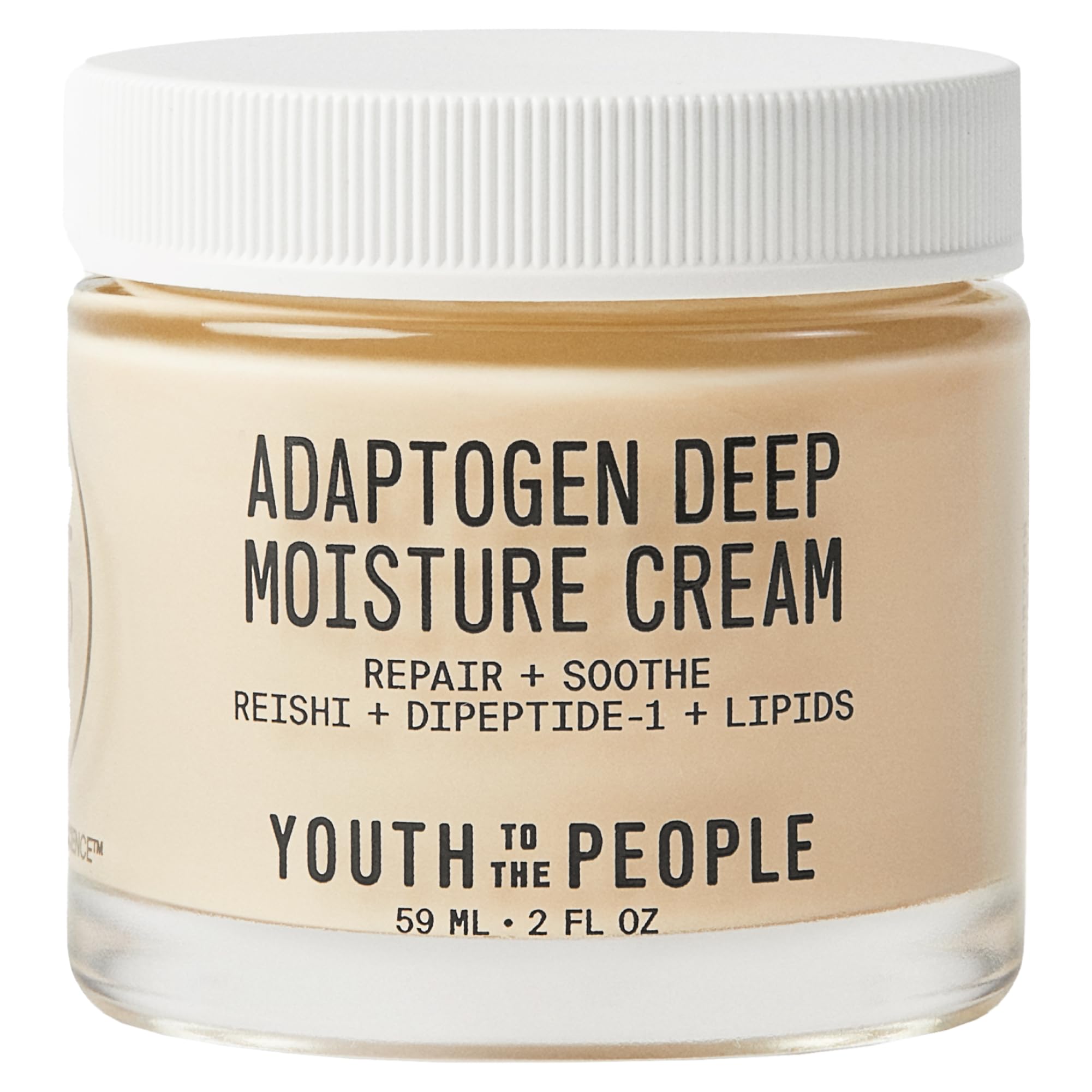 Youth To The People Adaptogen Skin Repairing Moisture Cream, Hydrating Face Moisturizer for Sensitive & Dry Skin, Soothes Skin Barrier, Dermatologist Tested, Fragrance-free, Vegan - 2 Fl Oz
