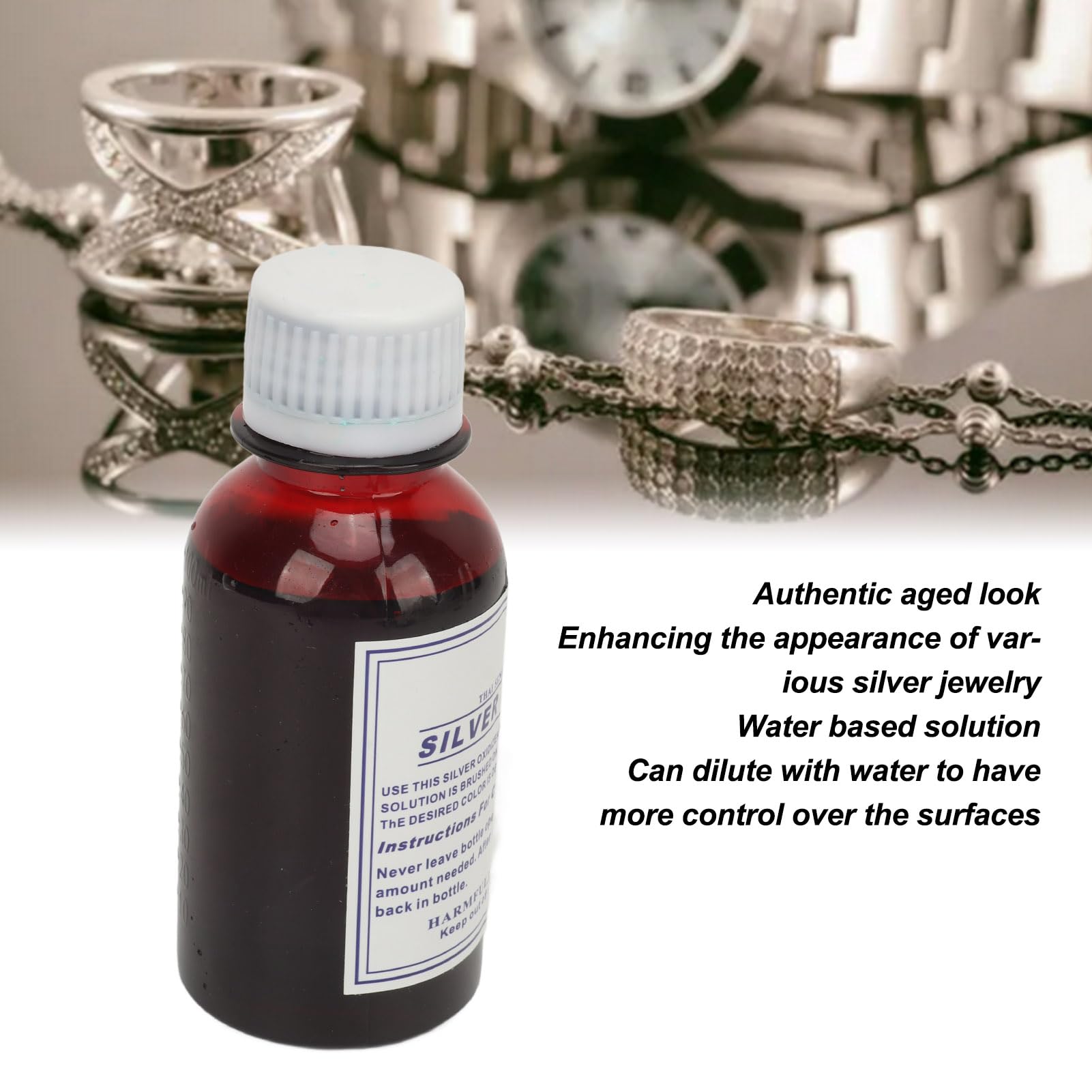 Soluzione Ossidante per l'argento, Soluzione Ossidata per la Creazione di Gioielli Vintage Previene i Danni per la Produzione Artigianale di Superfici Metalliche