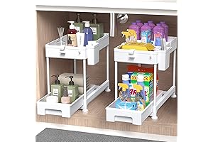 SPACEKEEPER Bathroom Storage Rack: Maximize Under Sink Space