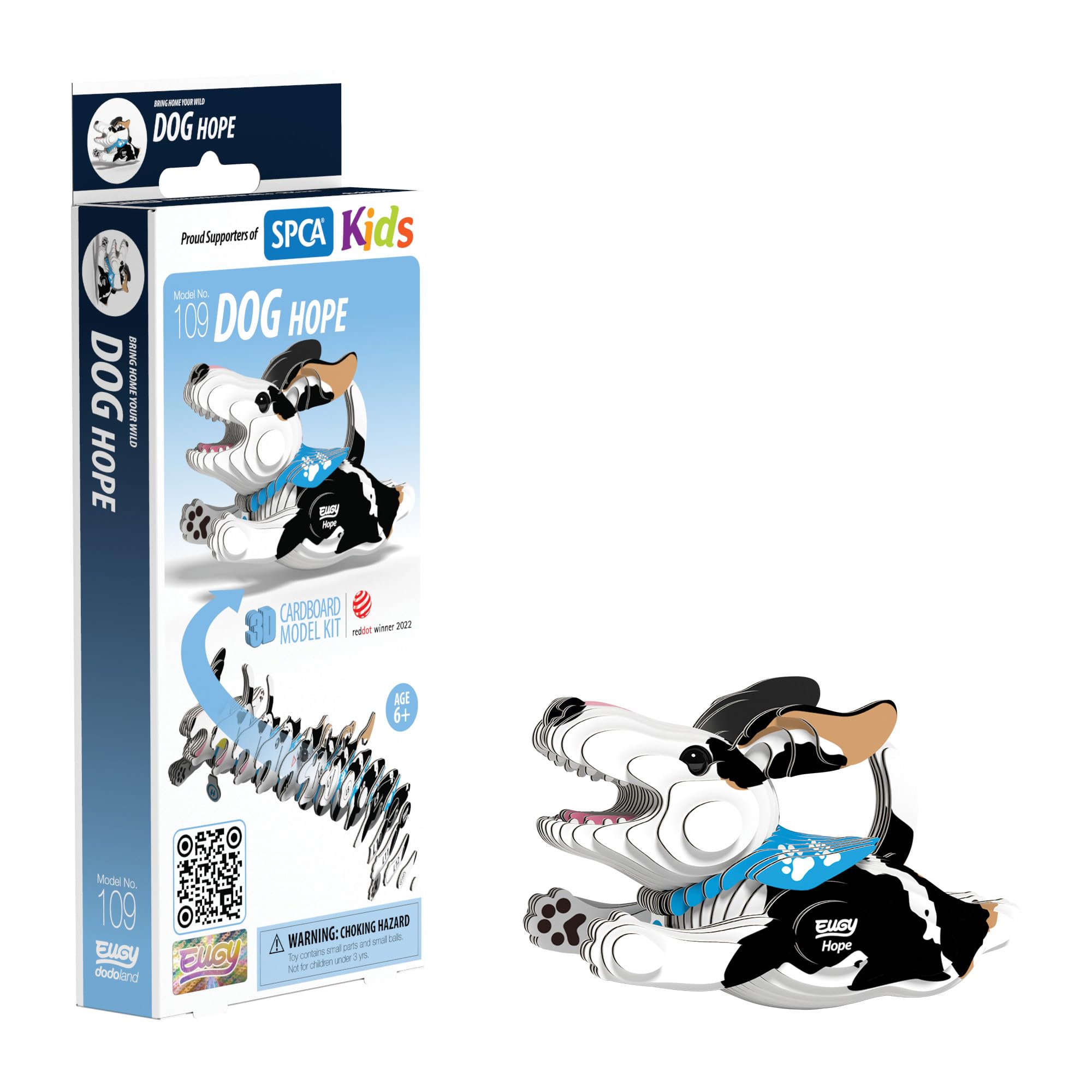 Eugy Dog Hope 3D Model Craft Cardboard Model Kit Non-Toxic Glue Carboards Age 6+