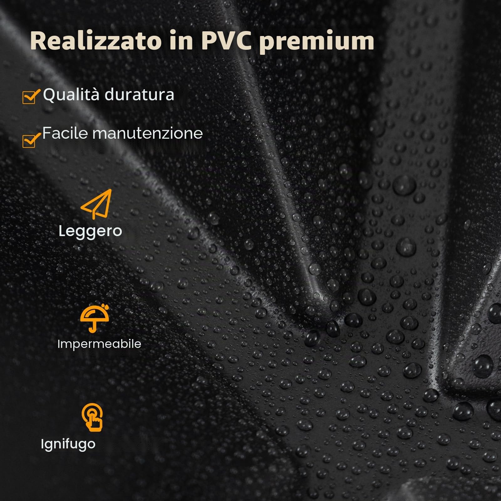 LIFEZEAL 20 pannelli da parete 3D a forma di losanga, 50 x 50 cm, decorazione da parete per interni in PVC, pannelli quadrati da soffitto per soggiorno camera da letto, 5 ㎡ (nero)
