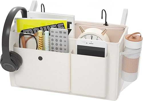 Miniatura 9 de Organizador de mesita de noche con correas fijas y soporte para botella de agua, litera ideal para el hogar, dormitorio, hospital, cuna, solución