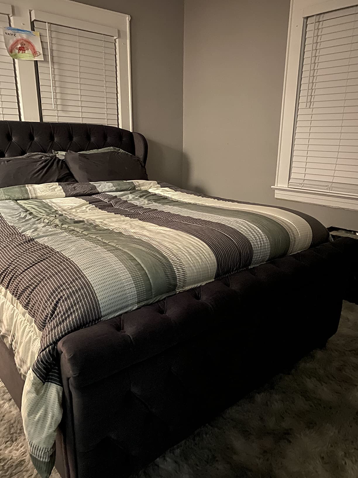 10 Mo Finance Amerlife Queen Size Platform Bed Frame Velvet
