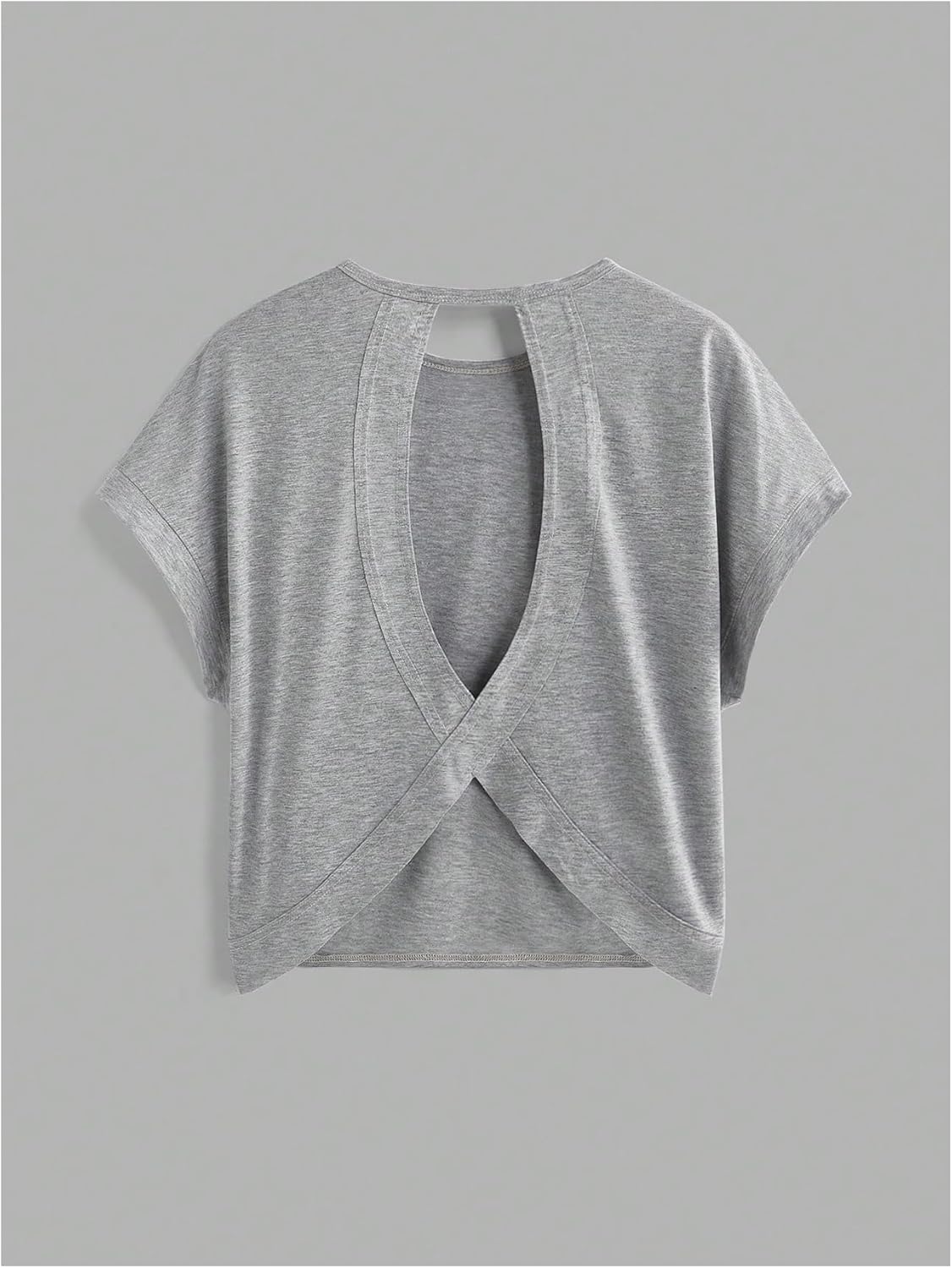 Women's 3 Packs Open Back Tops T Shirt Criss Cross Cut Out Tee Short Sleeve Crewneck Summer Backless Tops - Image 5