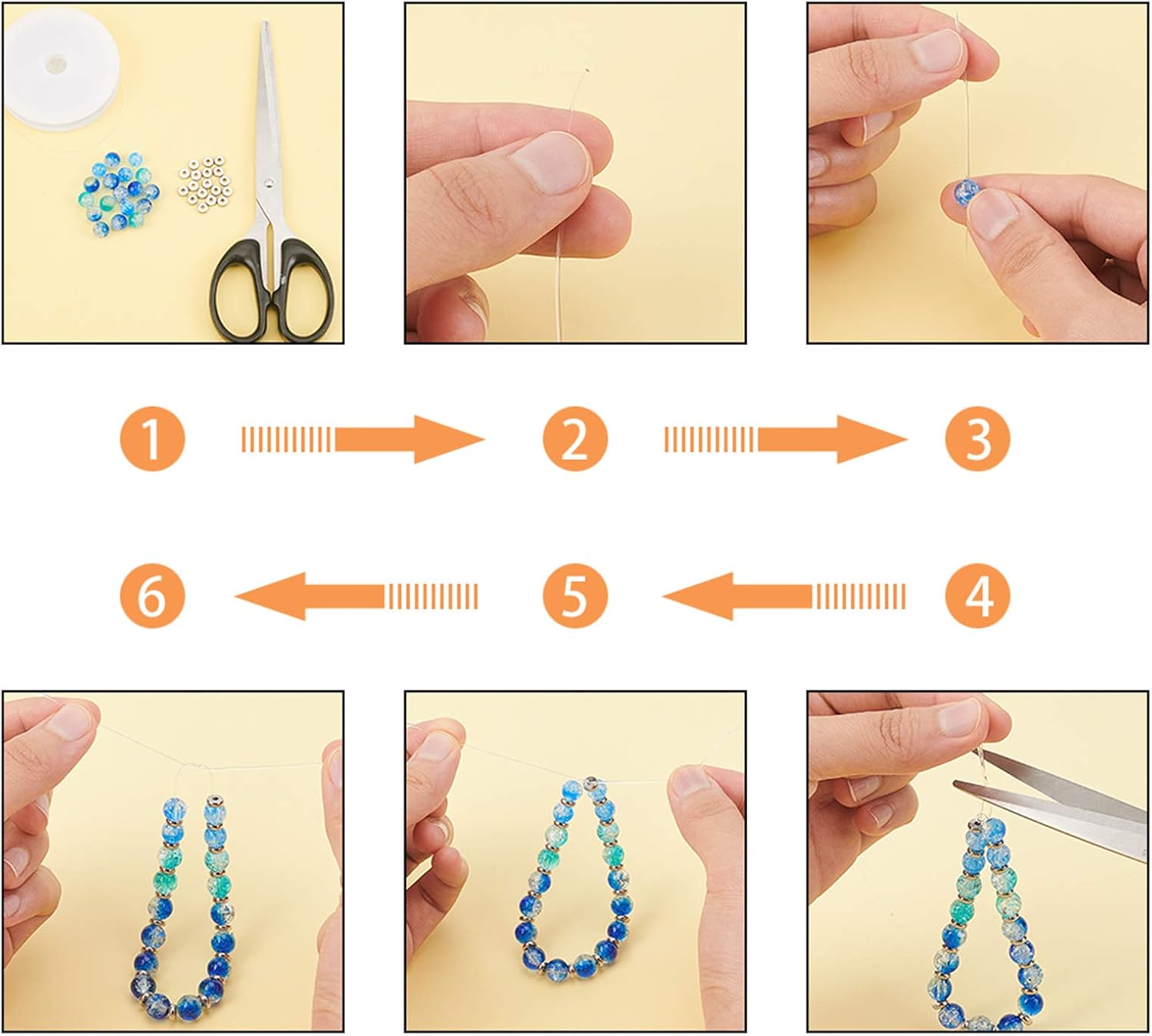 UNICRAFTALE About 100pcs 2 Colors 6mm Round Spacer Beads Stainless Steel Loose Beads 1.8mm Small Hole Beads Spacers for DIY Jewelry Making Golden,Stainless Steel Color - Image 4