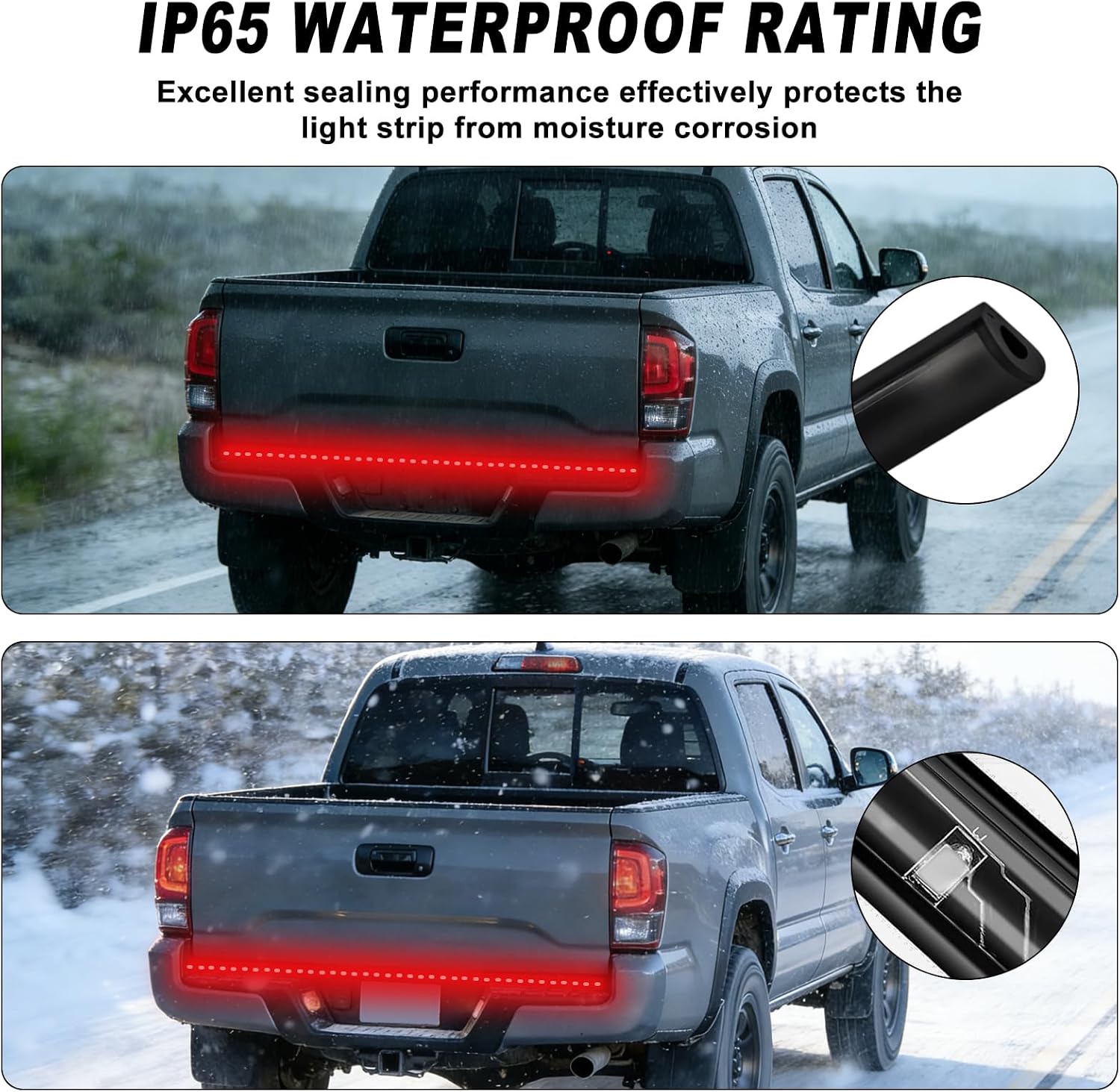 Mupera 60 Inch RGB Truck Bed Lights Strip Kit for Pickup Truck SUV RV | 2PCS 180 LED RGB neon strips, RF remote, switch, splitter, cable. No drill install for pickup truck SUV RV boat camper.