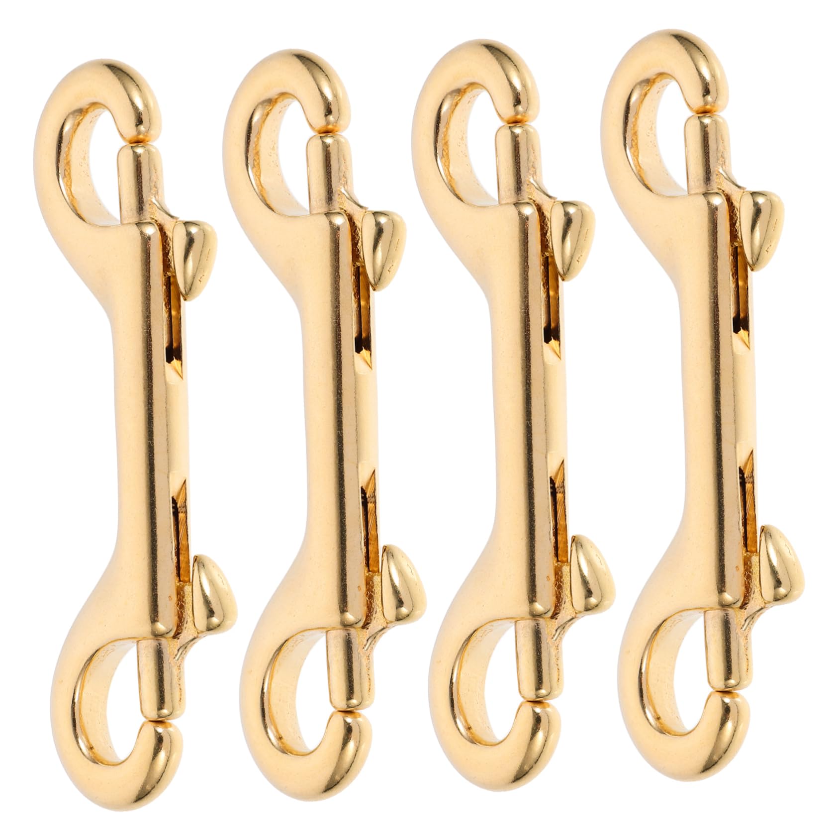 JEWEDECO 4pcs Brass Lobster Clasp Swivel Trigger Clips Heavy Duty Hooks for Straps Bags and Leathercraft Solid Brass Spring-Loaded Gate