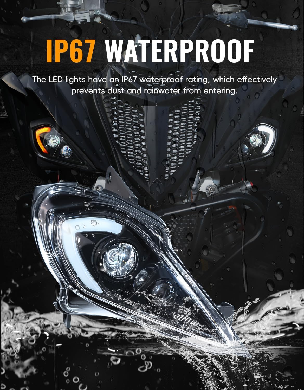LED Headlight for Raptor 700, Front Head Lights Head Lamp with High Low Beam DRL Turn Signal Light for Yamaha YFZ 450 450R 450X Wolverine 350 450 Raptor 250 350 700 2006-2024 Accessories