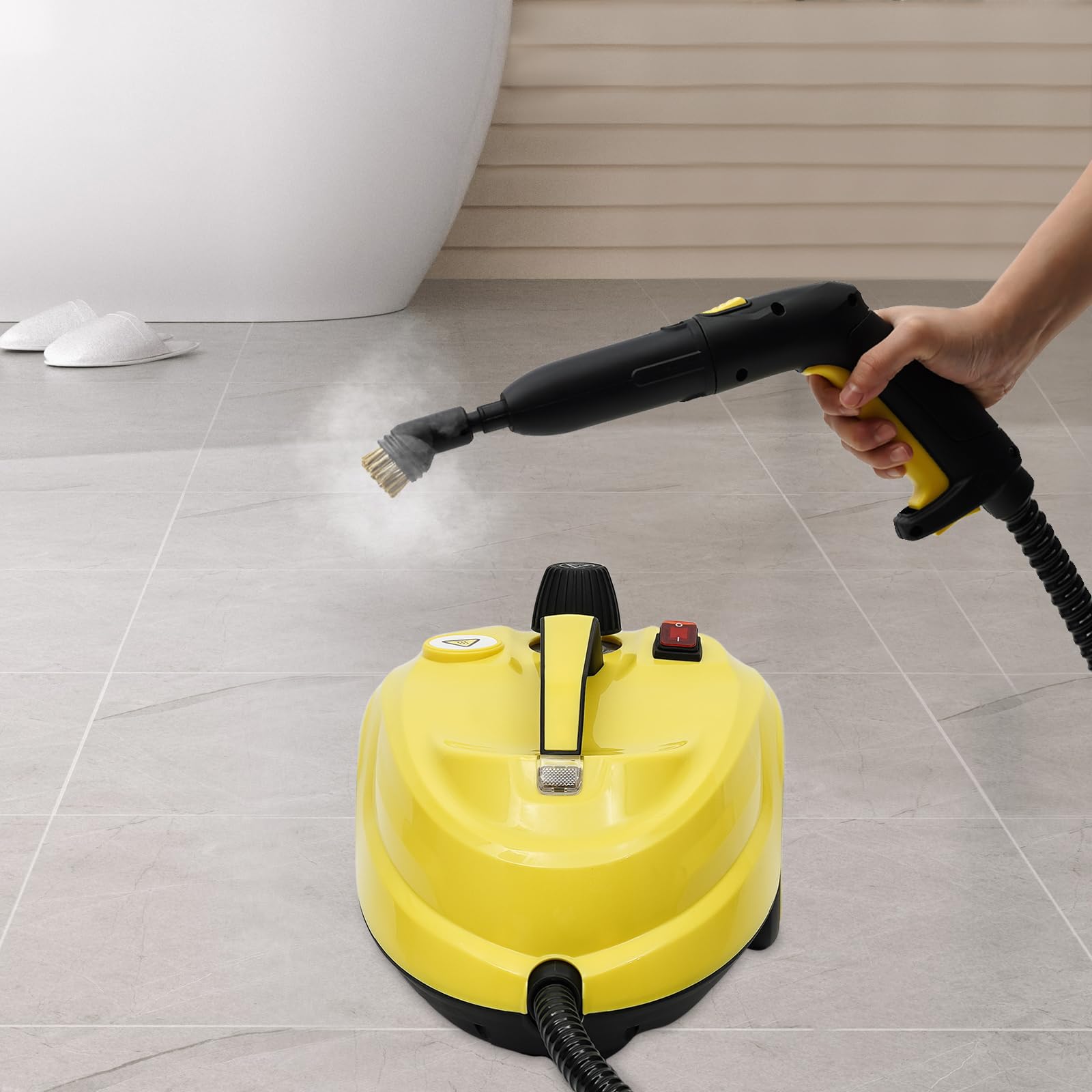 Limpiador de vapor multiusos de mano, 1,8 l, de alta presión, con 23 accesorios, para la limpieza de cocinas y baños