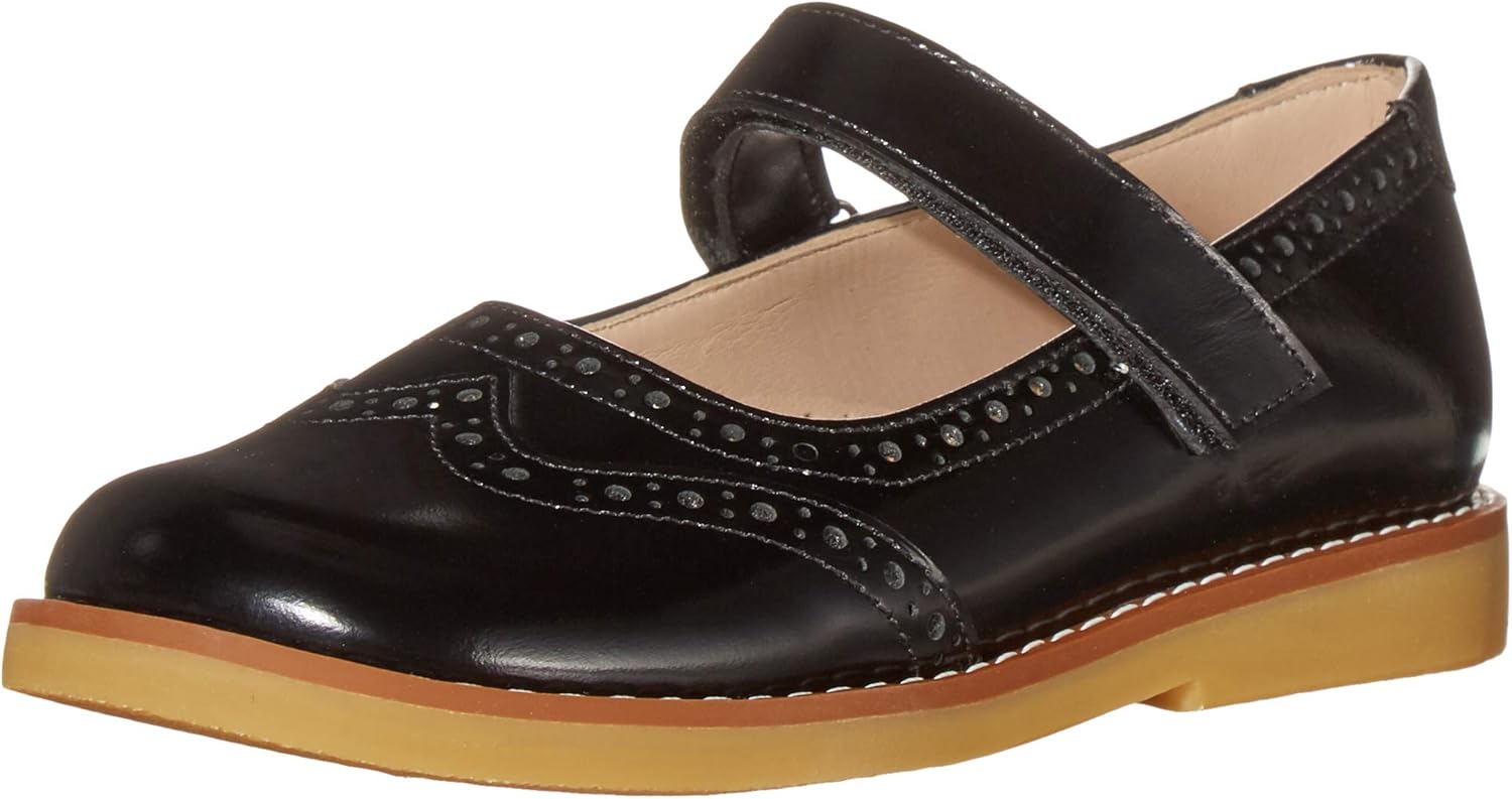 Elephantito girls European School Uniform Shoe, Black, 9 Toddler US