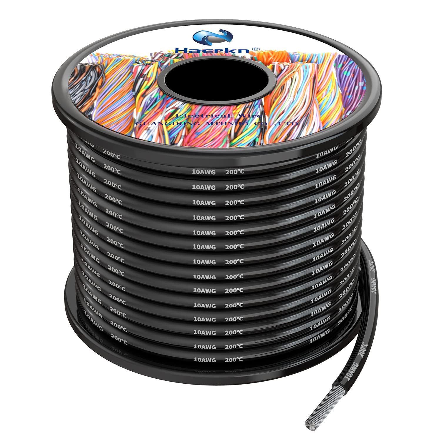 10awg Silicone Electrical Wire Cable 25FT Black 10 Gauge Hookup Wires kit Stranded Tinned Copper Wire Flexible and Soft High Temperature Resistance