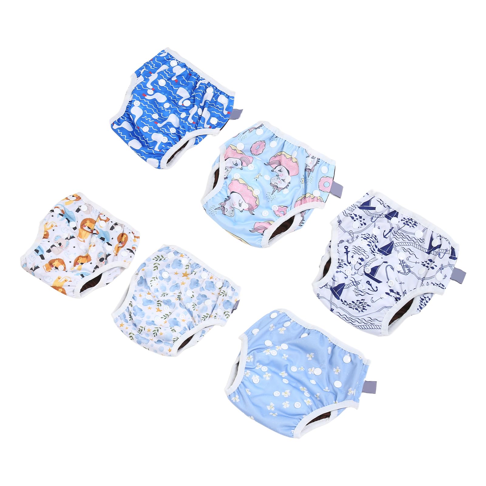 6 Stück Baby-Schwimmwindeln, atmungsaktiv, waschbar, wiederverwendbar, wasserdicht, für Kleinkinder, Netztaschen-Stoffwindeln