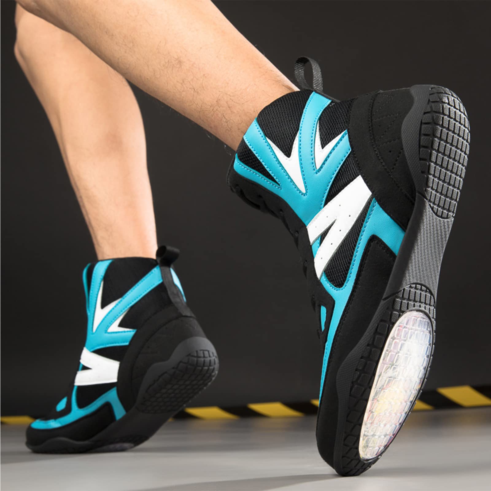NGARY Zapatos de lucha libre para hombre, botas de levantamiento de pesas, de malla, ligeros, para culturismo, gimnasio, entrenamiento