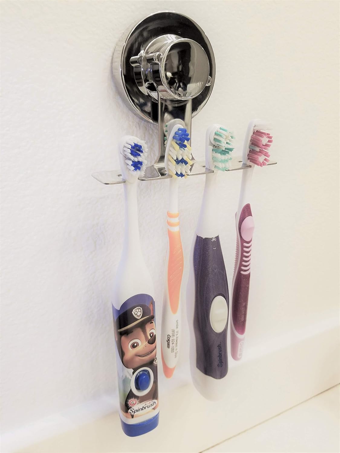 Toothbrush Holder Suction Cup, Mirror, Tile, Wall Toothbrush Holder Wall Mounted, Toothbrush Holder for Bathroom, Does NOT Fall Bathroom Organizer