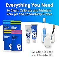 Vista 2 de Bluelab CAREKITPHCON Kit de cuidado de sondas para pH y conductividad (TDS) sondas y bolígrafos con 4 soluciones y limpiadores, kit de limpieza