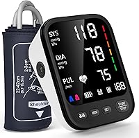 Invaxe Automatic Upper Arm Blood Pressure Monitor - 4.5" Backlit Screen, 2x199 Memory, Arrhythmia Detection, Fits 9-17" Arms