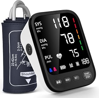 Invaxe Automatic Upper Arm Blood Pressure Monitor - 4.5" Backlit Screen, 2x199 Memory, Arrhythmia Detection, Fits 9-17" Arms