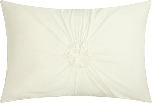 Miniatura 9 de Chic Home  Juego de cama con cobertor, de 16 unidades, Ashville, floral, con volados plisados, cama en una bolsa, color gris., Blanco, King