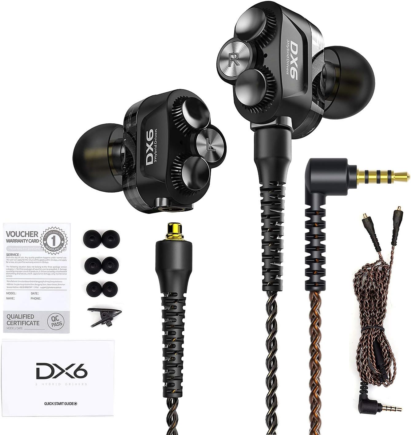 xMOWi Plextone Hybrid Balance Armature with Dynamic in-Ear Headphones HiFi Gaming Earphones for PS4, Xbox One, PC, Nintendo Switch, Phones and Laptop with Mic (Black)