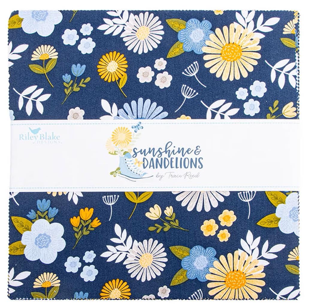 Riley Blake Designs Assorted Traci Reed Sunshine & Dandelions 10" Stacker 42 10-Inch Squares Layer Cake Riley Blake 10-17920-42