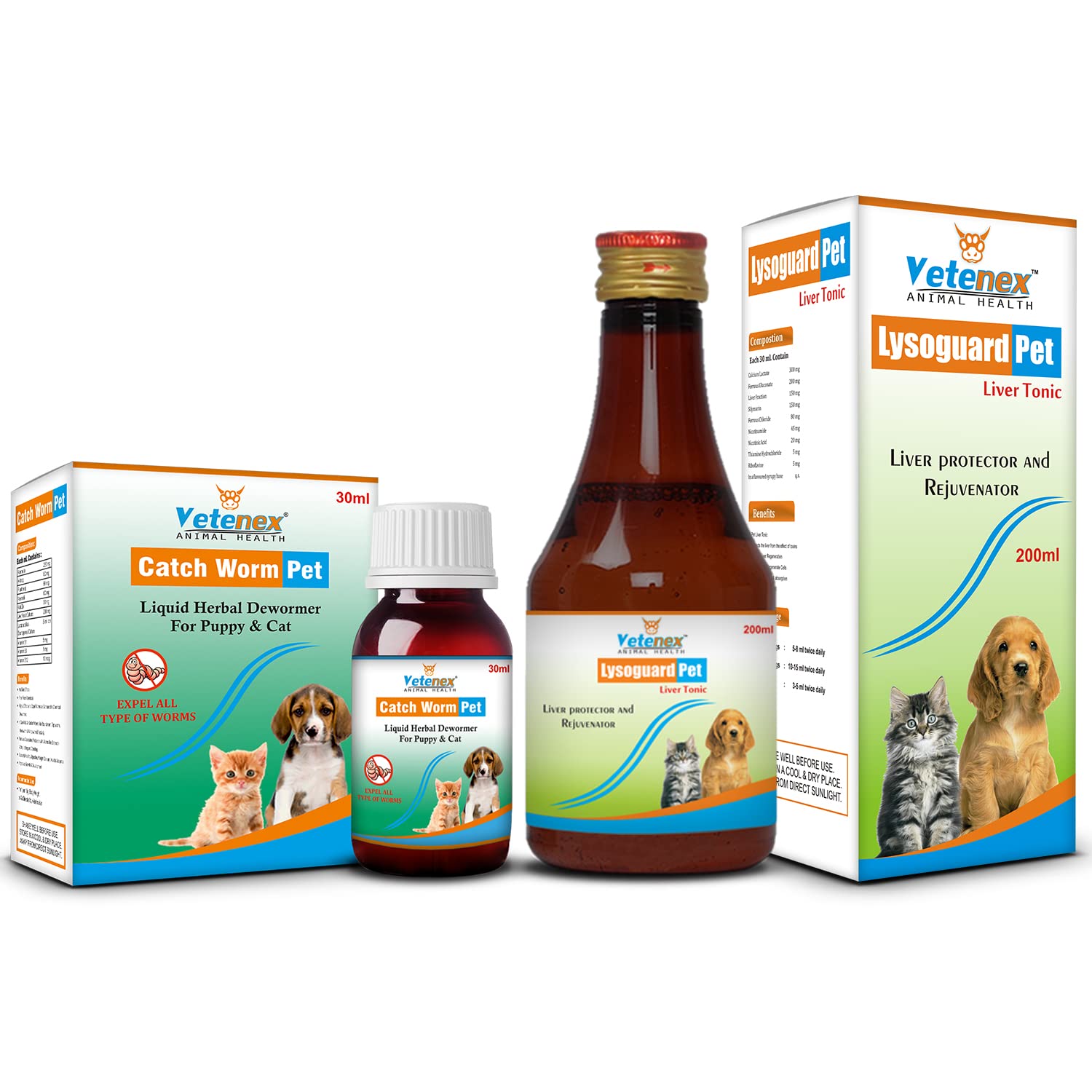 VETENEX Herbal Dewormer & Liver Tonic Supplement, Appetite Booster for Puppy and Cats - Pack of 2 (B0C6H16MTY) Amazon Price History, Amazon Price Tracker