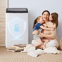 Vista 6 de Winado Lavadora Completamente Automática, Tapa de Vidrio Templado de 30 Libras Lavado Portátil con Bomba de Drenaje, 8 Programas de Lavado 5 Niveles