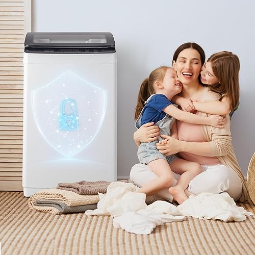 Miniatura 7 de Lavadora portátil de 3.0 pies cúbicos, lavadora de carga superior totalmente automática de 30 libras con tambor de acero inoxidable, 8 programas, 5