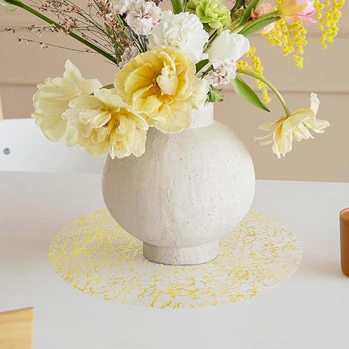 Miniatura 4 de Hysenm Juego de 50 manteles individuales desechables dorados metálicos de 13 pulgadas, líneas desordenadas ultrafinas y desordenadas, tapetes