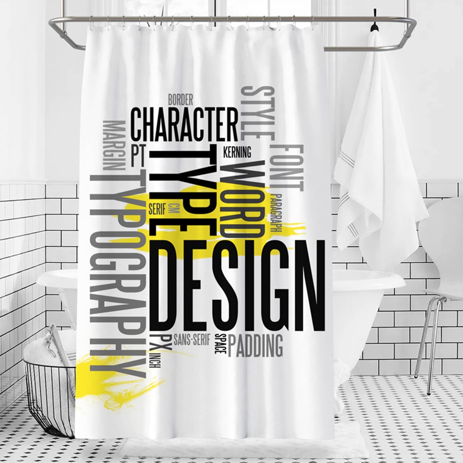 Rideau de douche polyester KnSam grand format pour salle de bain