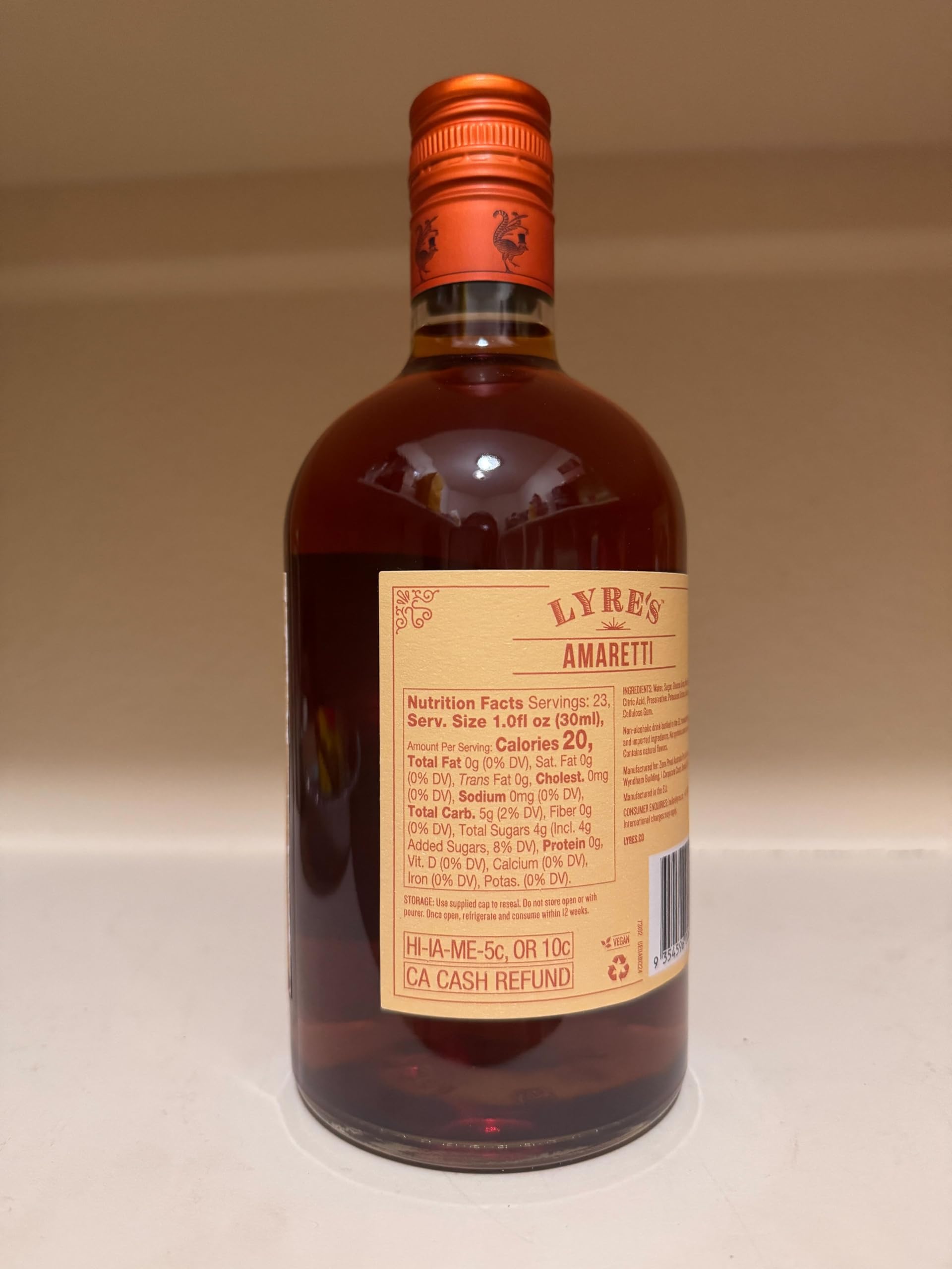 Lyres Amaretti Award-Winning Non Alcoholic Amaretto Alternative Zero Proof Spirit for Non Alcoholic Amaretto Sours Cocktails and Dessert — view 10