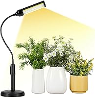 Vista 1 de Luces de cultivo para plantas de interior, luz LED de crecimiento con base de espectro completo, 50 LED, blanco cálido para lámpara de cultivo