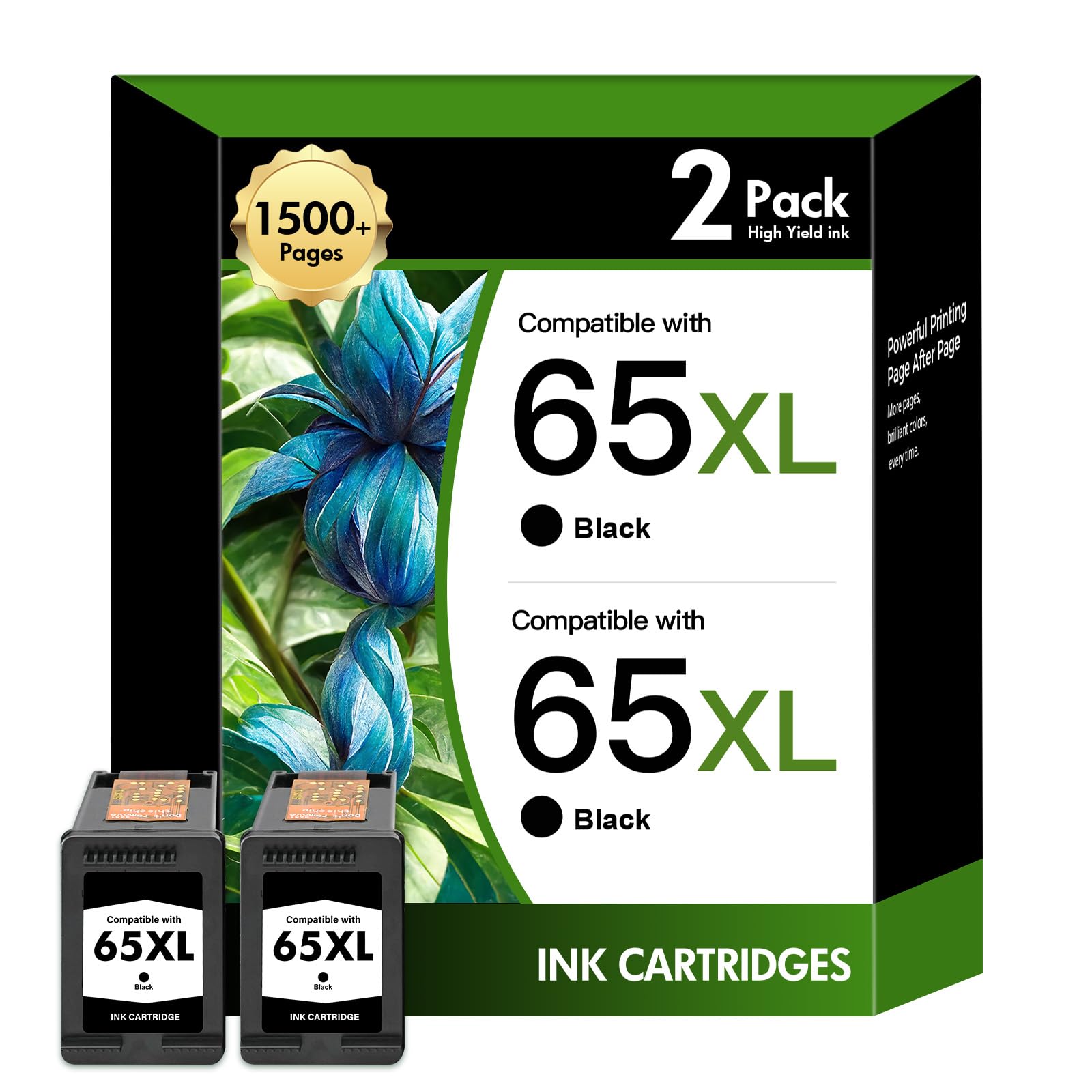65XL 65 Black 3755 5055 3772 Ink Cartridges Combo Pack for HP Printers