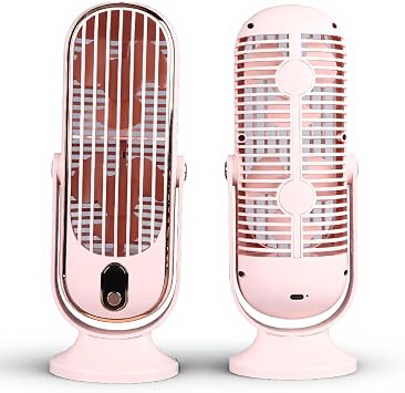 Desktop Tower Fan, Quiet Table Fan Oscillating Tower Table Fan USB Plug In Fan Table Tower Fan for Car Home Pink