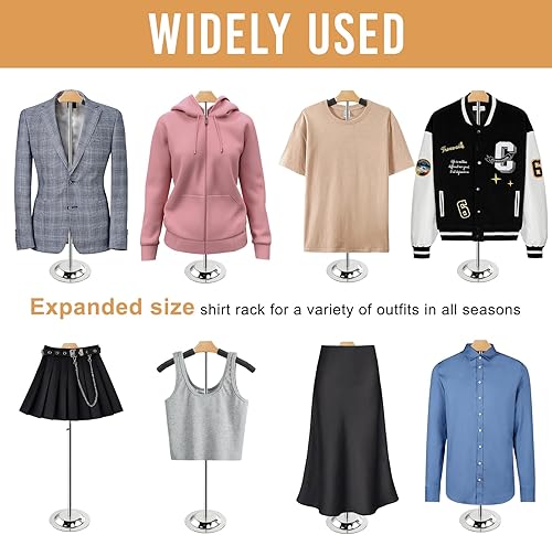 Miniatura 6 de Fumingpal Soporte de exhibición de camisas ajustable de altura de 20 a 35 pulgadas, soporte de exhibición de camisetas para vendedores, estante de
