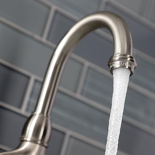 Miniatura 3 de Kingston Brass KS7998TAL Grifo de lavabo de puente de alcance de 4 58 pulgadas con latón emergente, níquel cepillado