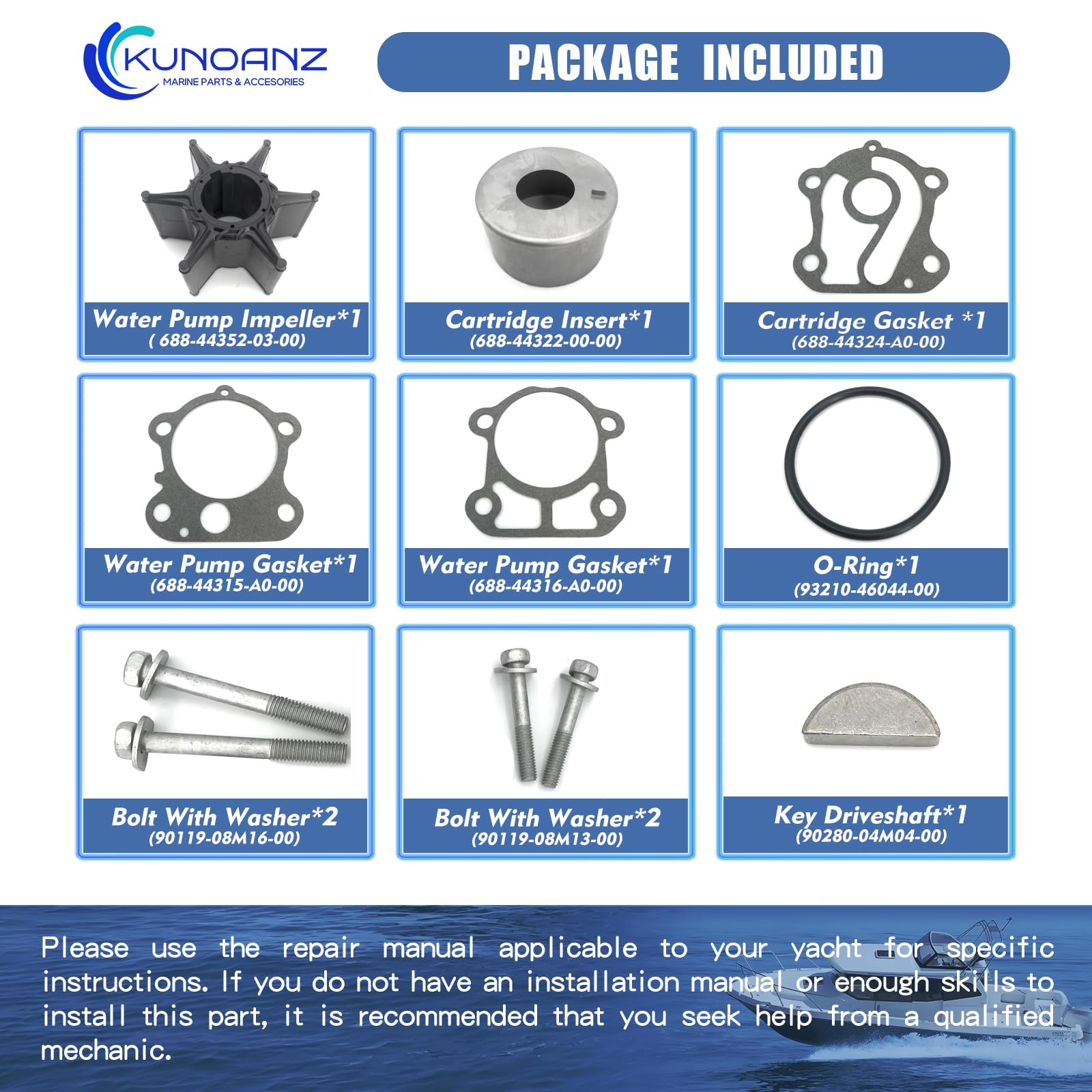Yamaha Outboard Motor Impeller Repair Kit -4