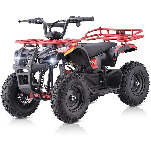 Kids Electric ATV, 36V 500W Off-Road Vehicle, 15 MPH Max Speed, 41x26x23 Inch, Ages 6+, 100 Lb Capacity, Pneumatic Tires (red)