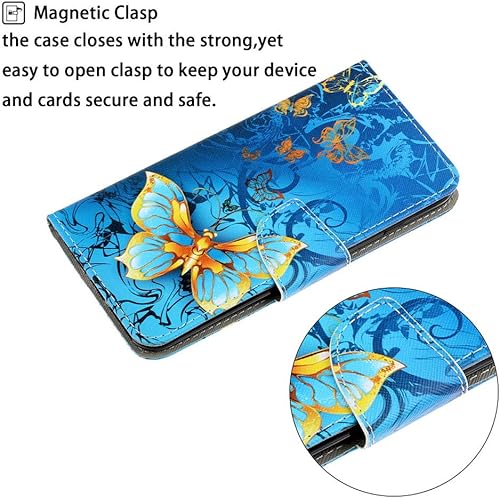 Miniatura 4 de Funda pintada para Samsung Galaxy A21 elegante cuero Shell cierre magnético cartera protectora Shackproof Case con correa de muñeca para Samsung