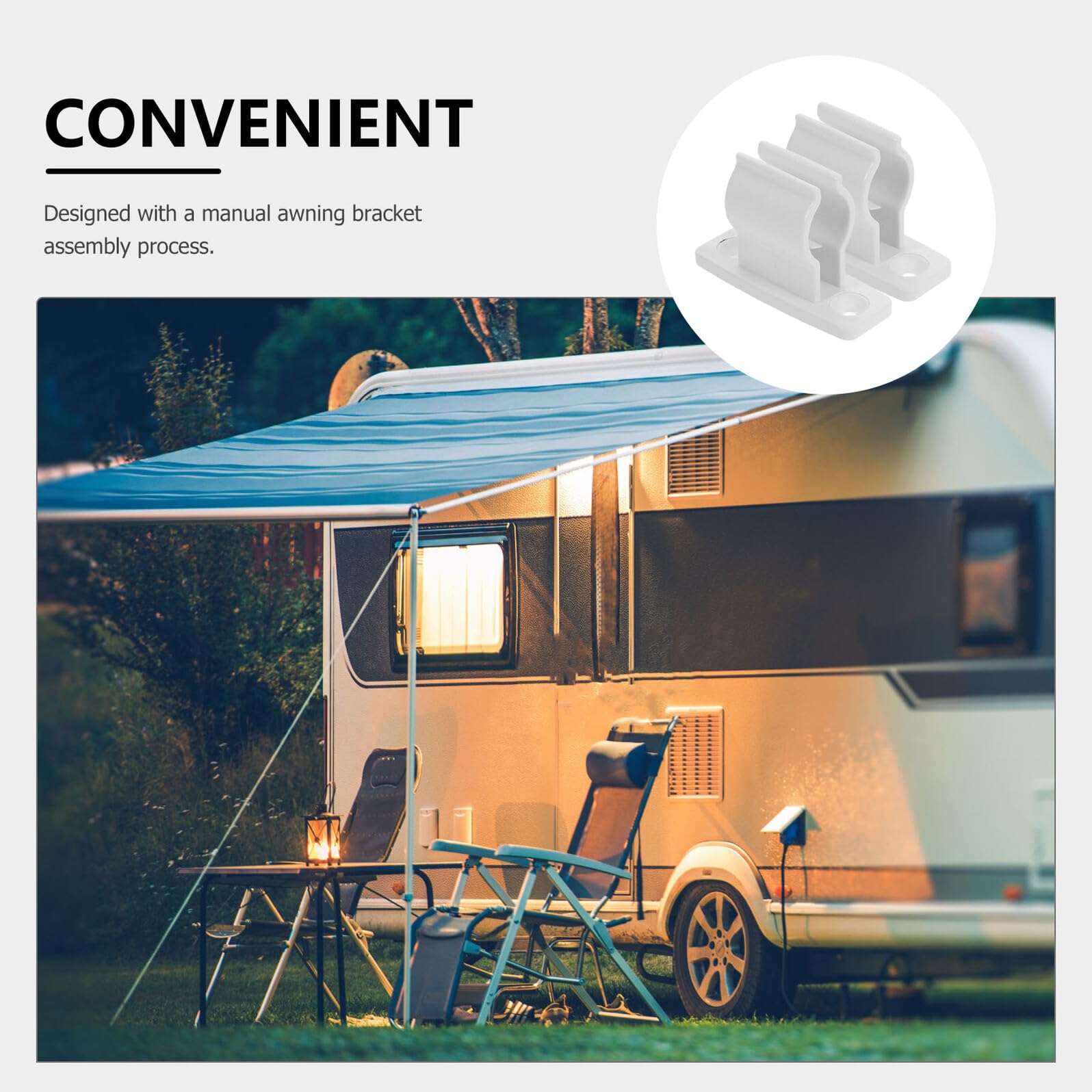 Cabilock 2pezzi Supporto Staffa Copertura da Sole Esterna per Camper Base di Montaggio per Copertura da Sole per Roulotte Parti di Montaggio per Braccio per Camper