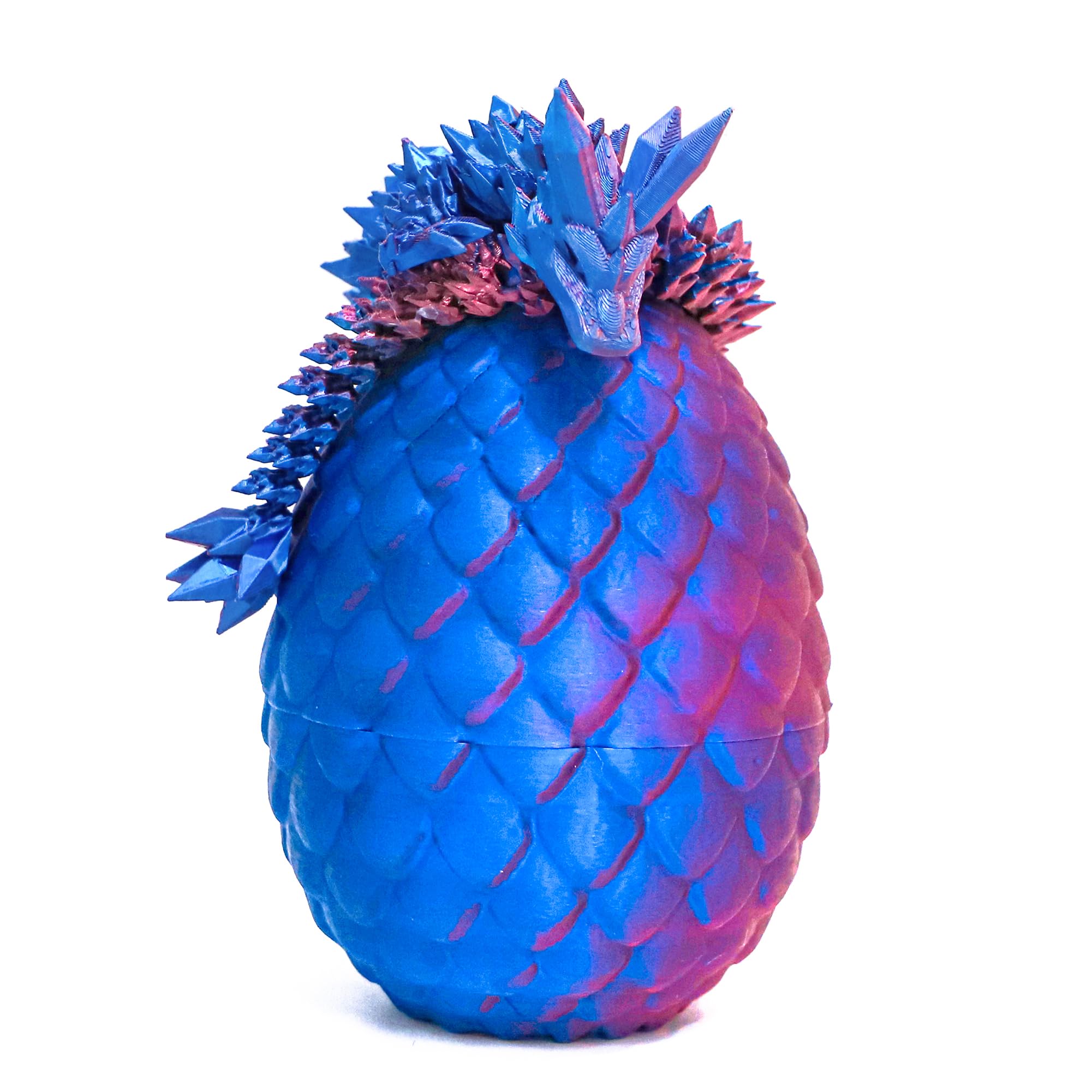 Flavery 3D Printed Egg with 12" Flexible Pearly Sheen Dragon Inside, 3D Printed Surprise Gift - Image 2