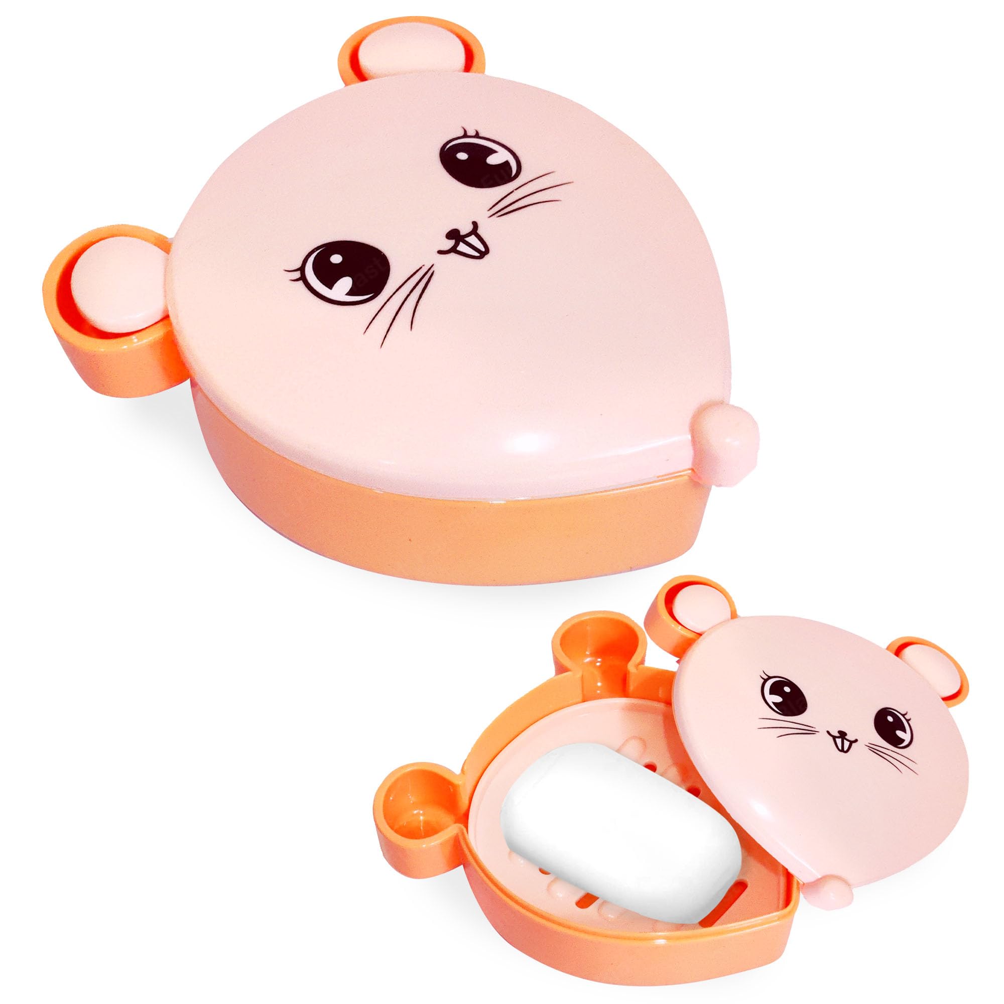 FunBlast Cute Mouse Soap Box Holder with Cover – Soap Case for Kids Bathroom and Basin, Soap Dish Holder, Double Layer Drain Compartment Soap Tray with Cover (Pink) (B0B4JZS63X) Amazon Price History, Amazon Price Tracker