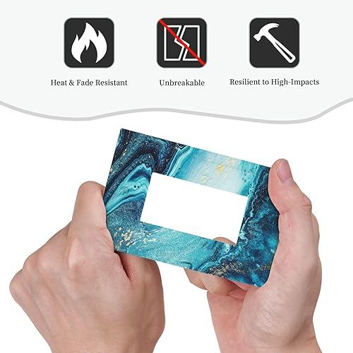 Miniatura 6 de Placa de pared abstracta de mármol azul con textura de piedra falsa de pintura líquida dorada individual rockerDecora placa de pared de 1 cuadrilla,