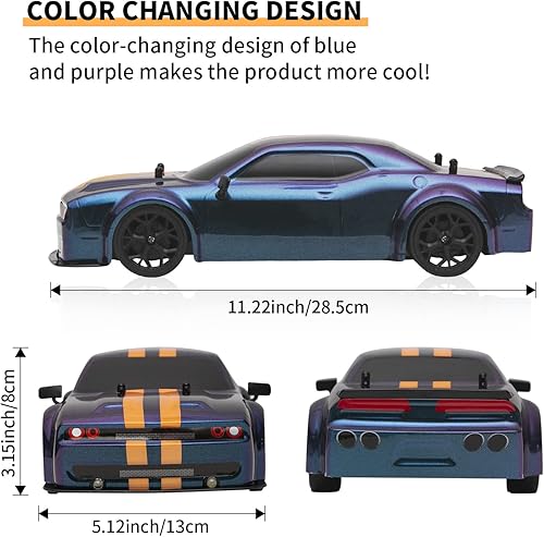 Miniatura 3 de Coche de deriva a control remoto, 1:14, auto de control remoto 4WD Drift RC Vehículo 17.4 mi/h Carreras de alta velocidad RC Drifting Car Regalos
