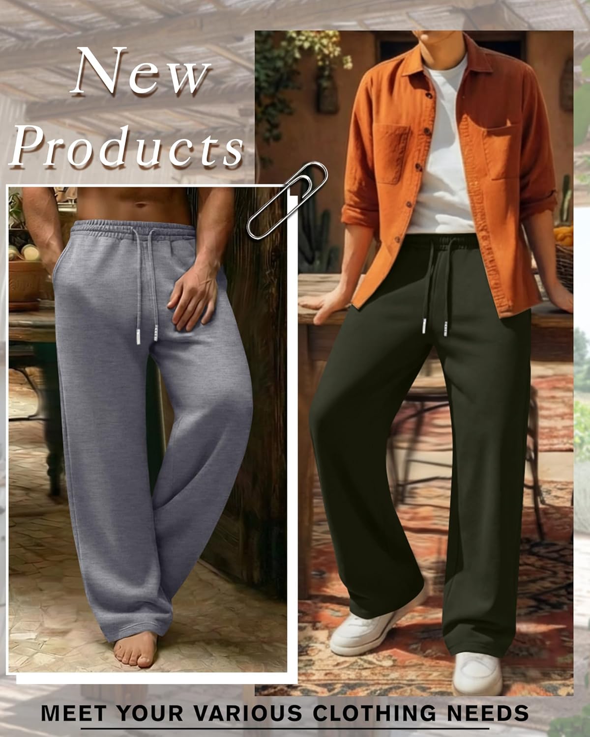 4 Pack Men's Big and Tall Sweatpant Thin Athletic Workout Jogger Open Bottom Baggy Drawstring Pants with Pockets - Image 6