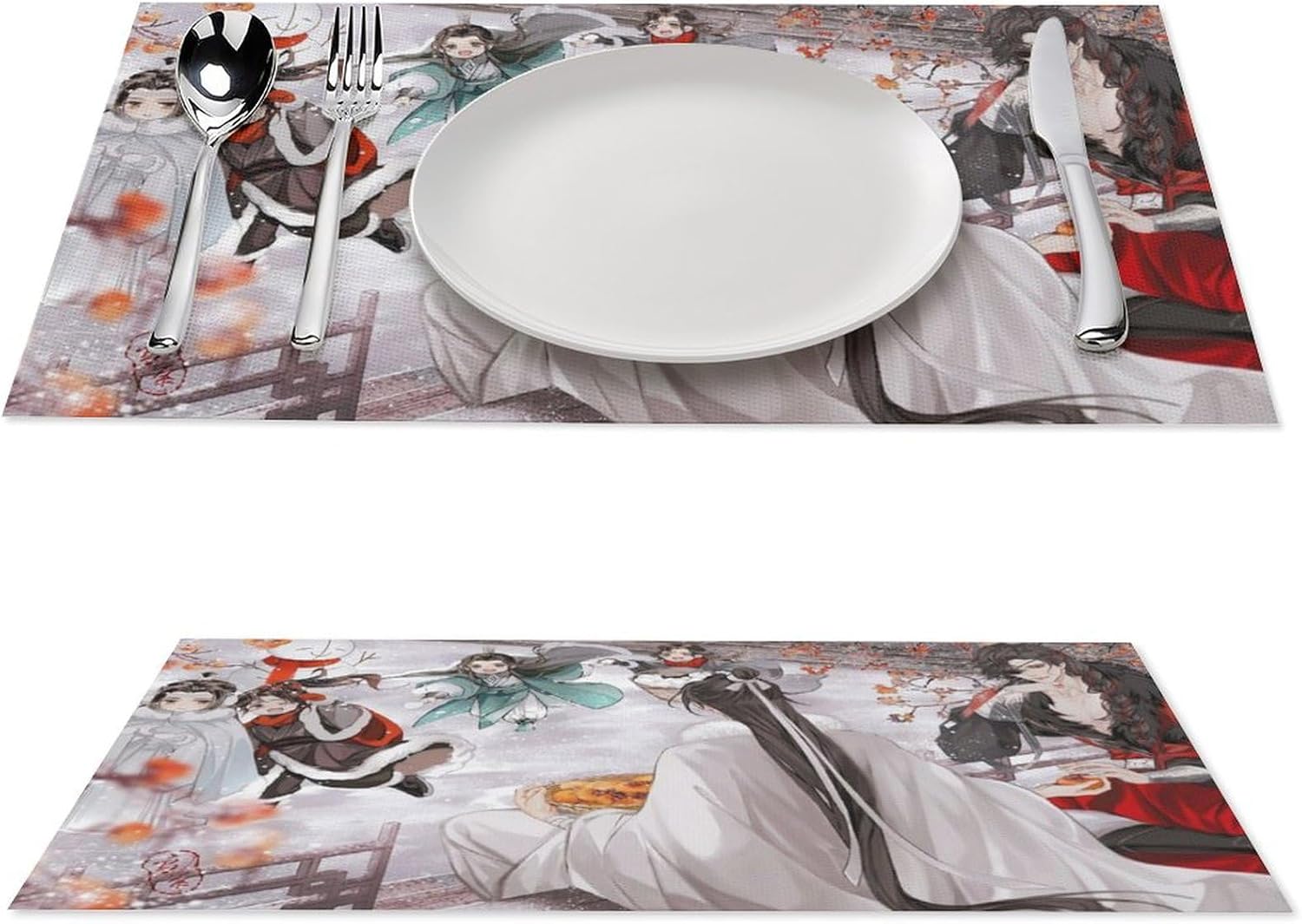 天官賜福 ランチョンマット 洗える テーブルクロス 撥水 シンプル PVC製 耐熱 防汚 滑りにくい 食卓 ランチマット インテリア