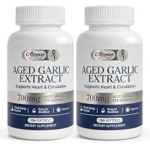 Alliwise 2pack Aged Black Garlic Extract 700mg with Vitamin D3 & K2 Odorless Garlic Supplement for Heart & Circulation Support