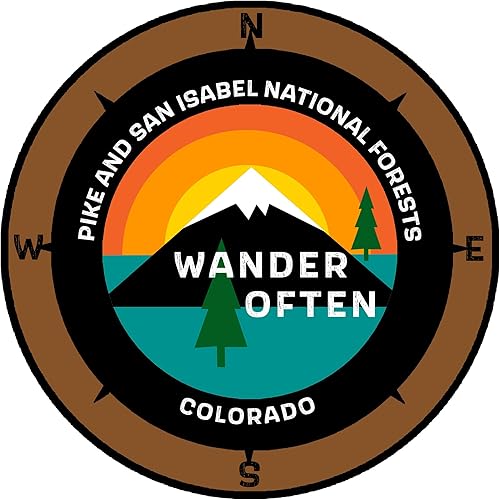 Pike National Forest Colorado - Wander Often - 3.5" Ventana coche camión calcomanía calcomanía vacaciones recuerdo viaje aventura tema novedad