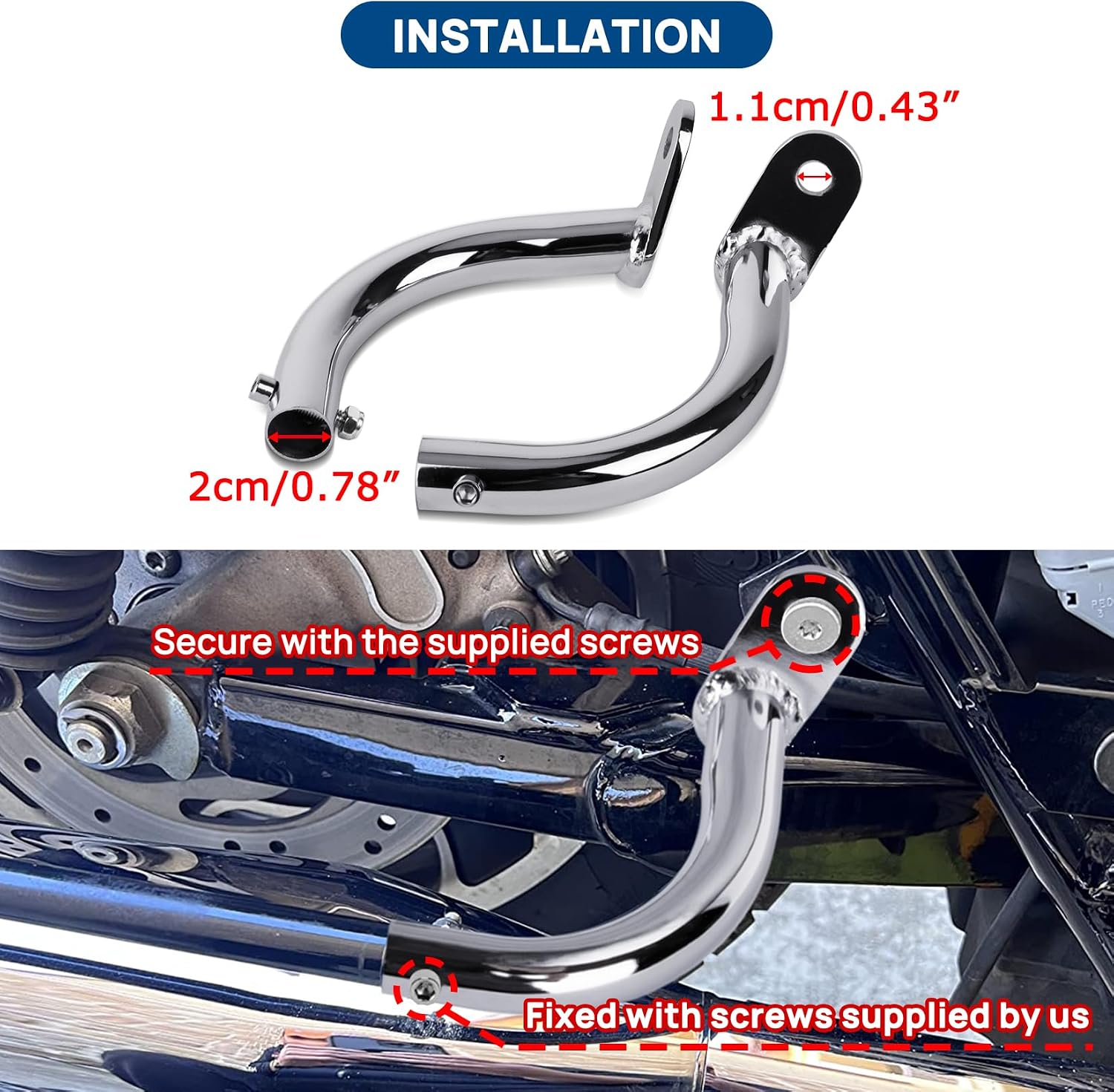 PSLER Saddlebag Saddle Bag Guard Eliminator Support Bracket for Touring Electra Glide FLHT 1997-2008 Road Glide FLTR 1998-2003 Road King FLHR 1993-2013